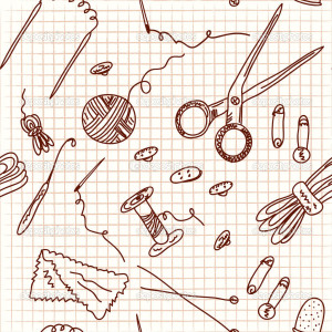 Sewing and knitting doodle